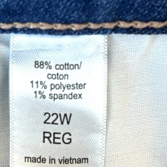 M JEANS CLASSIC Women's Blue Denim Jeans Sz 22W Slim Boot Mid Rise Stretch NWOT - Picture 8 of 11